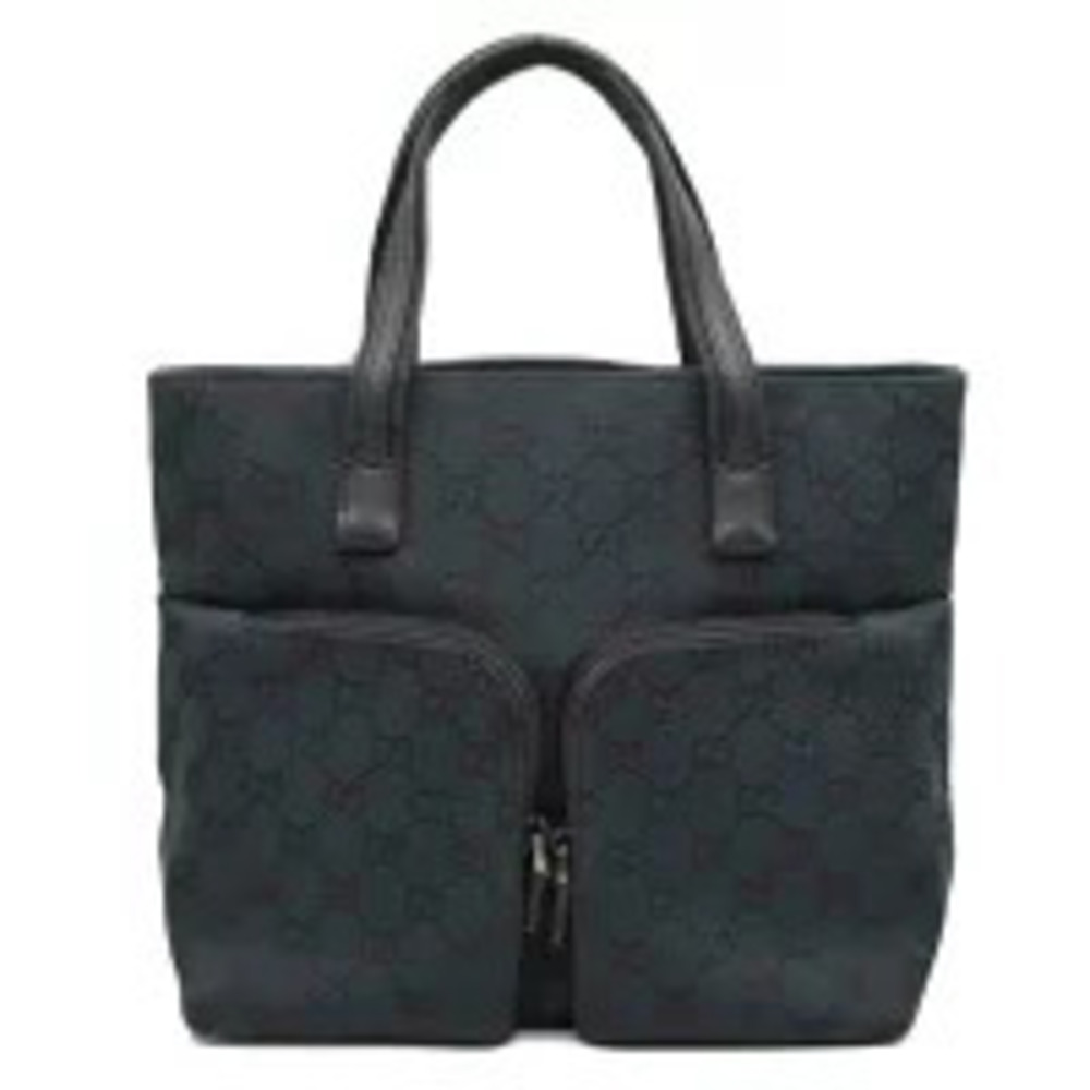 GUCCI GG Canvas Twin Pocket Leather Handbag AB